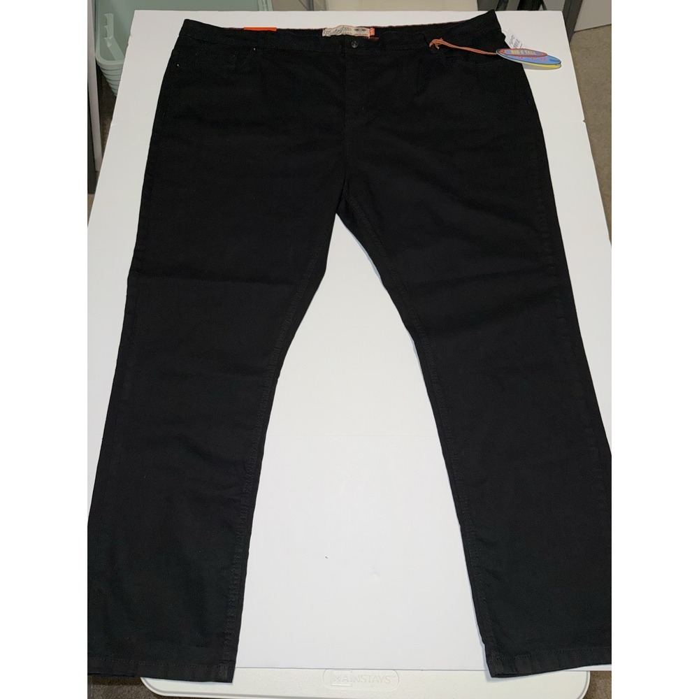 Huntington BC Men 50x32 Black Jeans Stretch Denim Big Tall Regular Fit Pants NWT